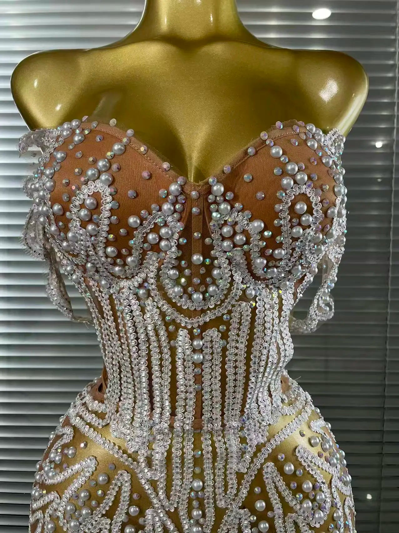 ✨ Luxury Beaded Strapless Mini Dress – Bodycon Party & Birthday