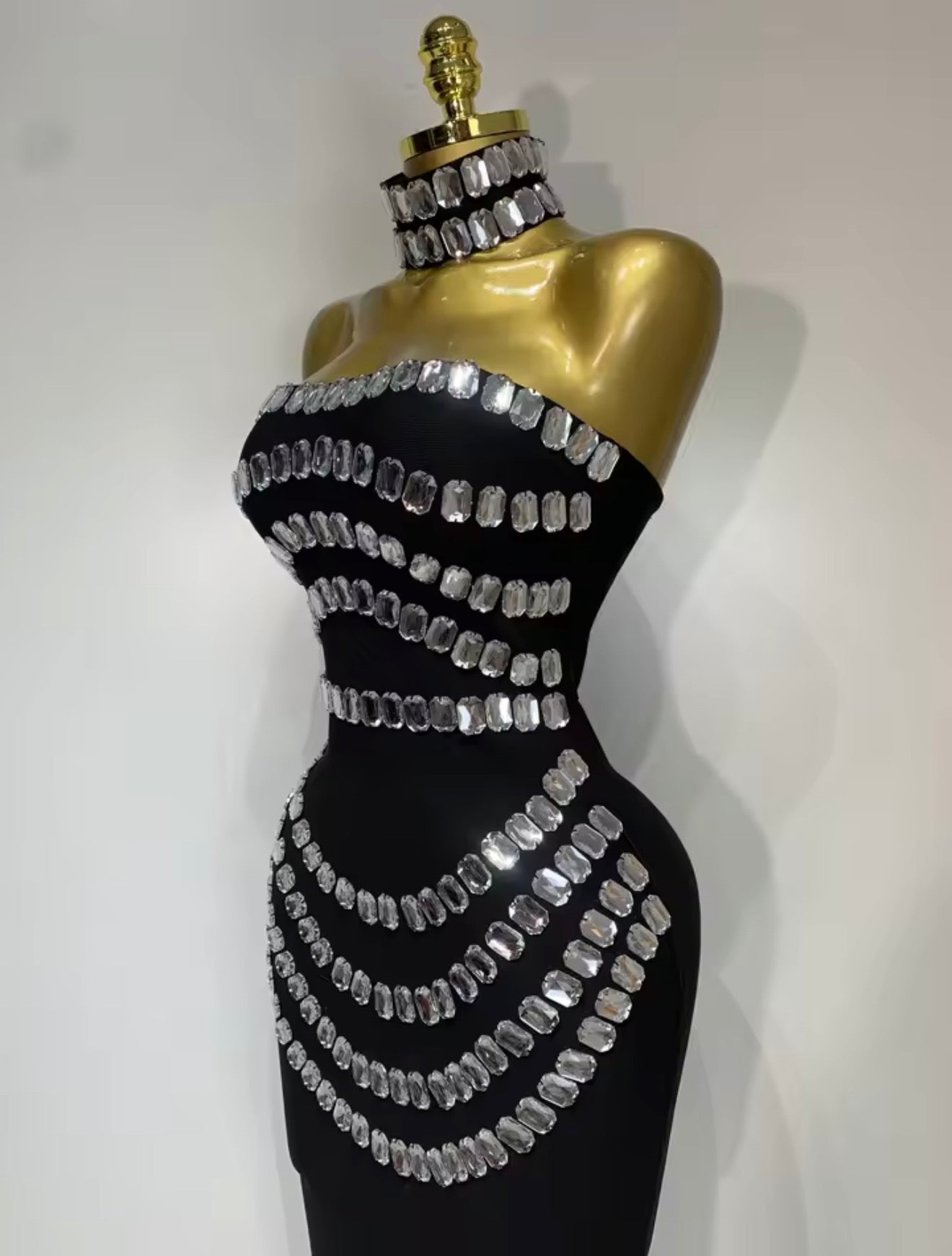 ✨Luxury “Crystal Galaxy Bodycon Dress”