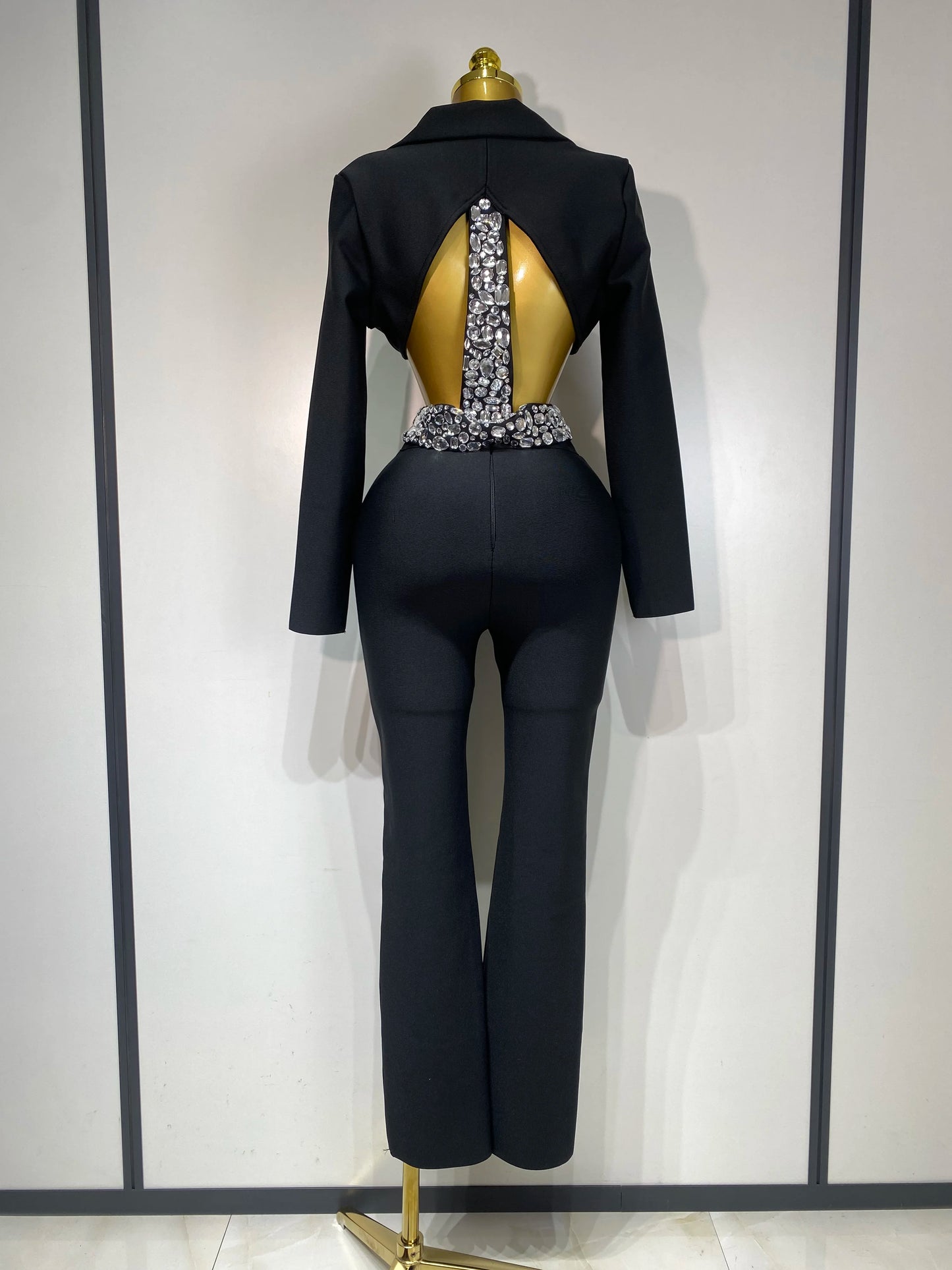 ✨ Luxury Long Sleeve Two Piece Bodycon Pants Set with Beading
