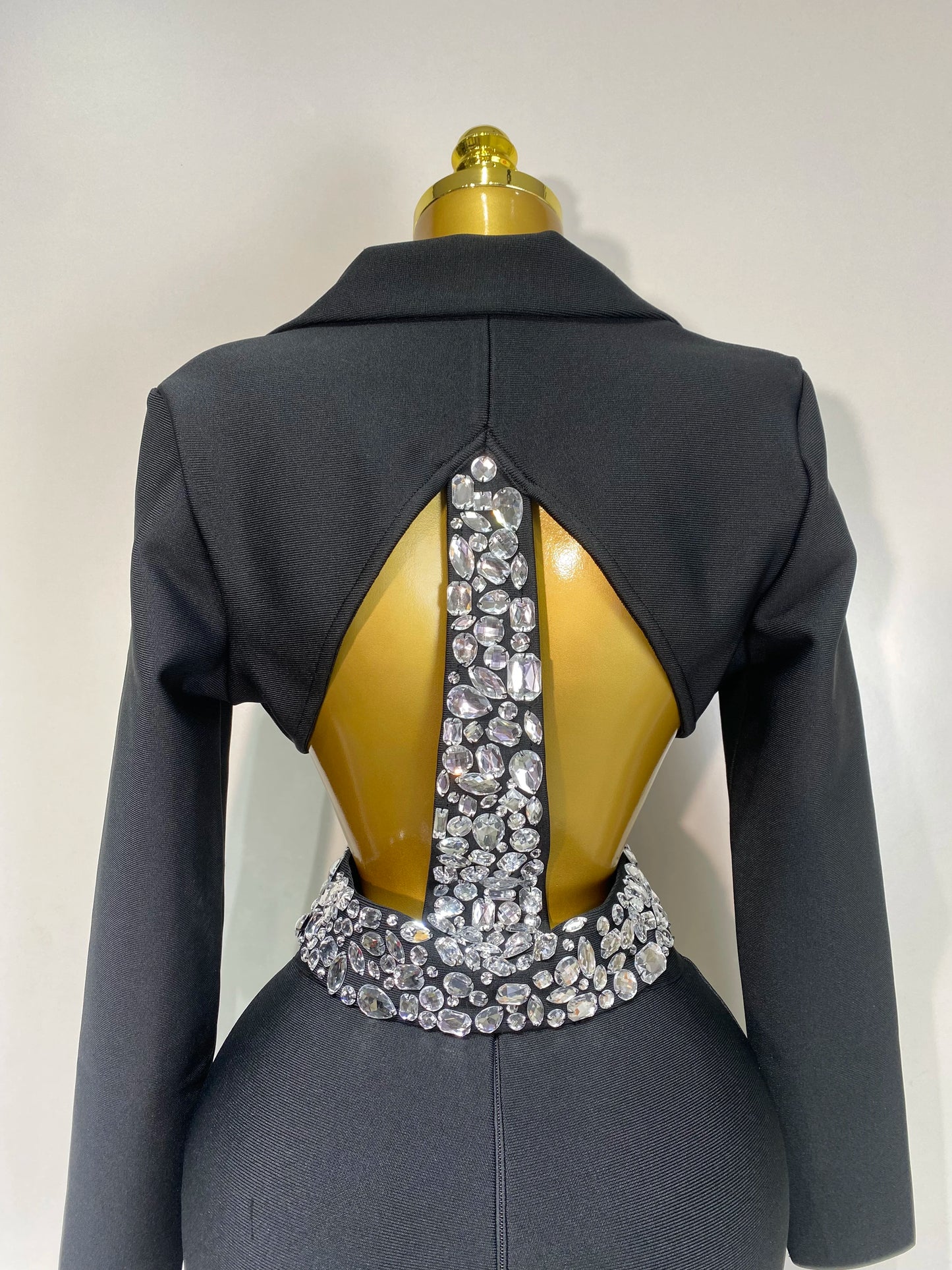 ✨ Luxury Long Sleeve Two Piece Bodycon Pants Set with Beading