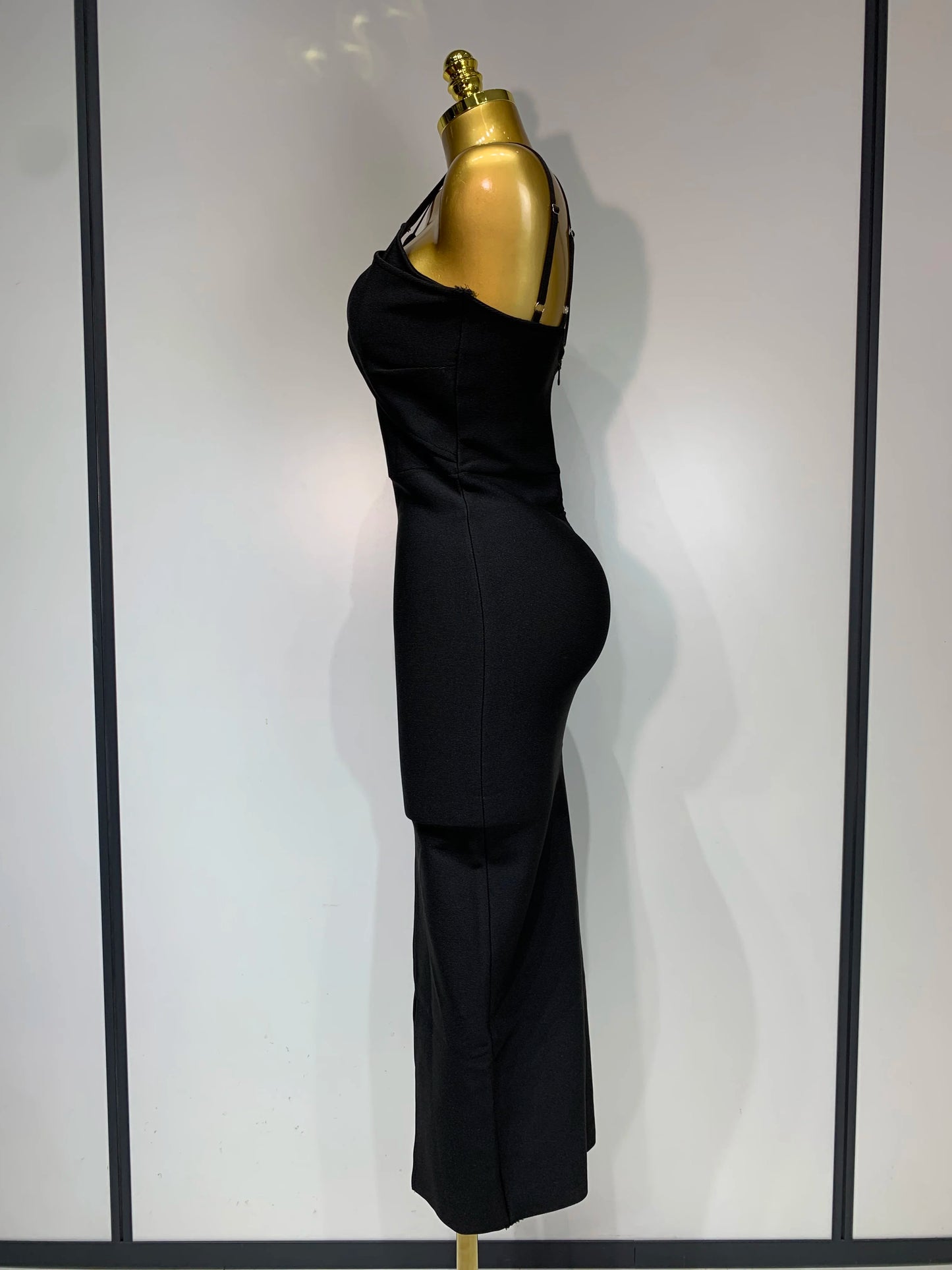 Women’s Sleeveless Backless Midi Bodycon Dress – Elegant Fit