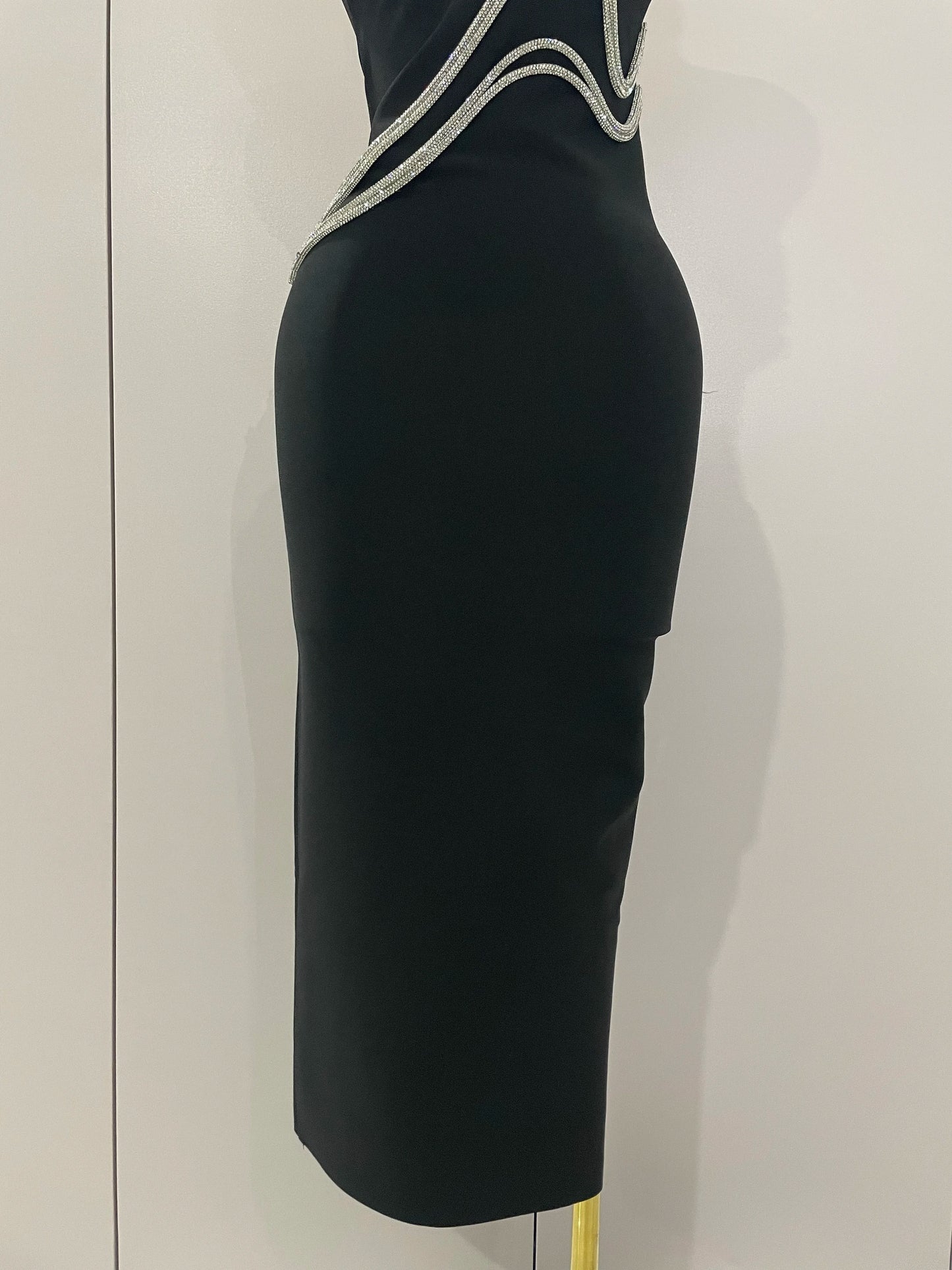 ✨ Luxury Noir Impériale – Vestido Strapless