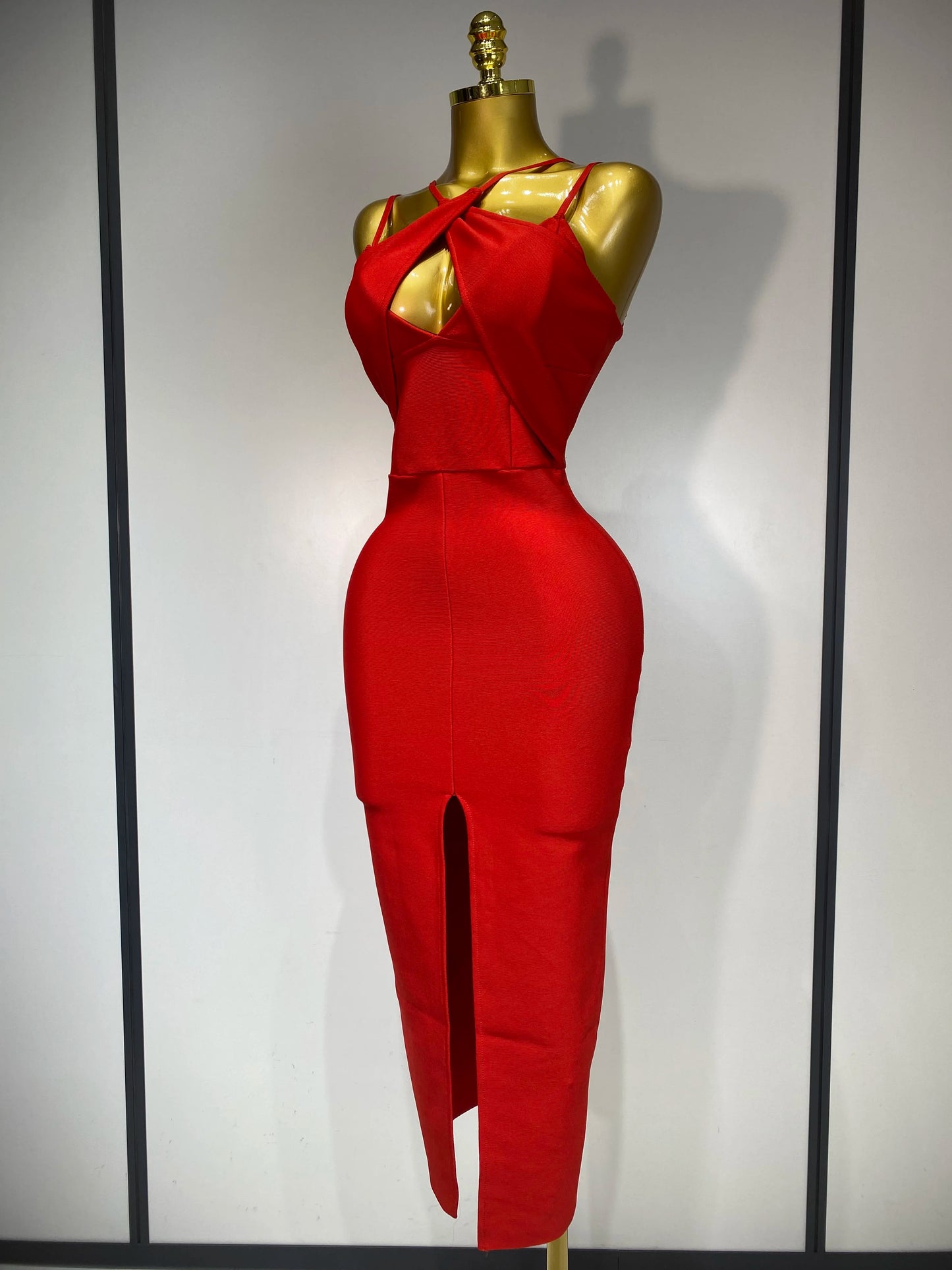 Women’s Sleeveless Backless Midi Bodycon Dress – Elegant Fit