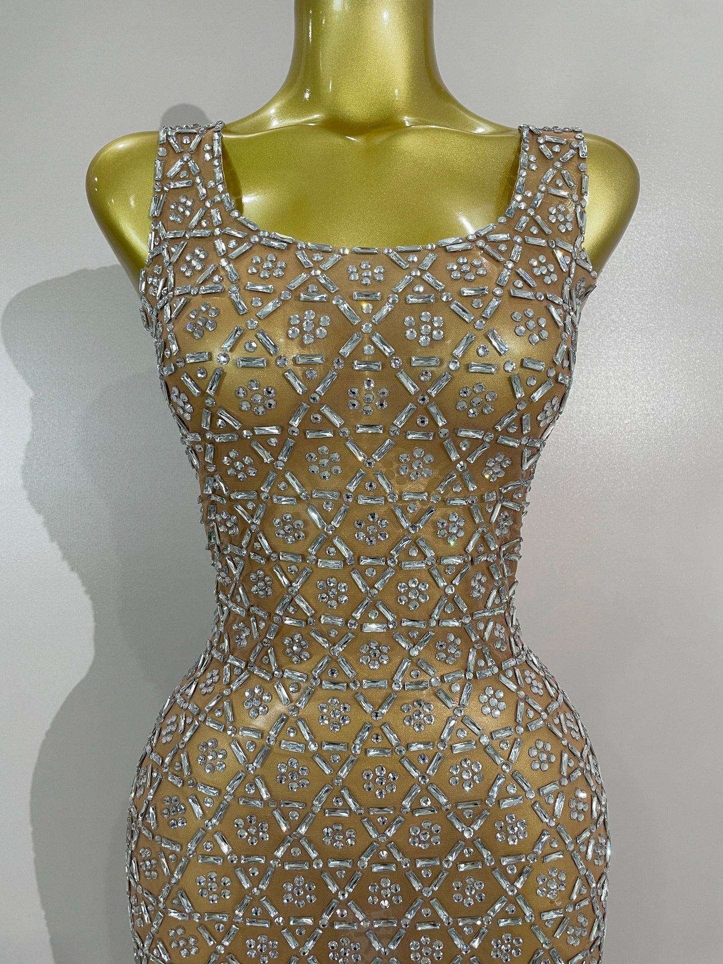 ✨luxury Elegant Sparkly Rhinestone Mesh Long Dress – Sexy Bodycon Evening & Party Gow