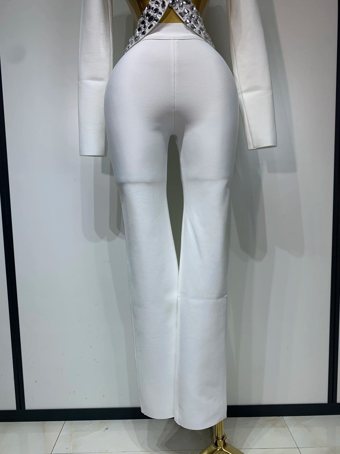 ✨ Luxury Long Sleeve Two Piece Bodycon Pants Set with Beading
