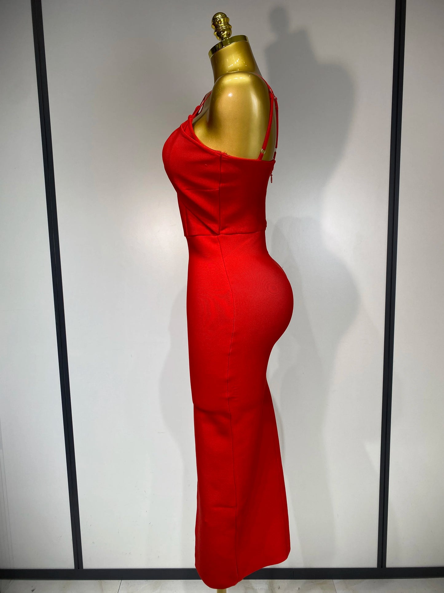 Women’s Sleeveless Backless Midi Bodycon Dress – Elegant Fit